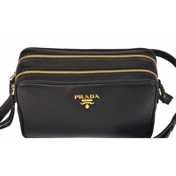 Prada Black Vitello Phenix Leather Double Zip Cross Body - Picture 5 of 12